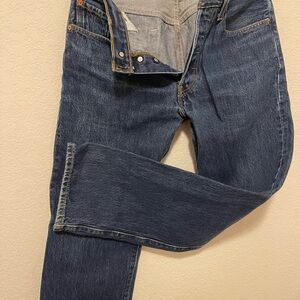 Levi's 501 Button Fly Classic Straight Blue Jeans